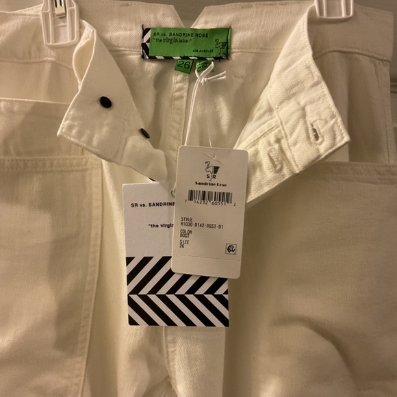 Free People Sandrine Rose Wide Leg Cargo Pant Jeans Size 26 Dust White NWT - Picture 3 of 8